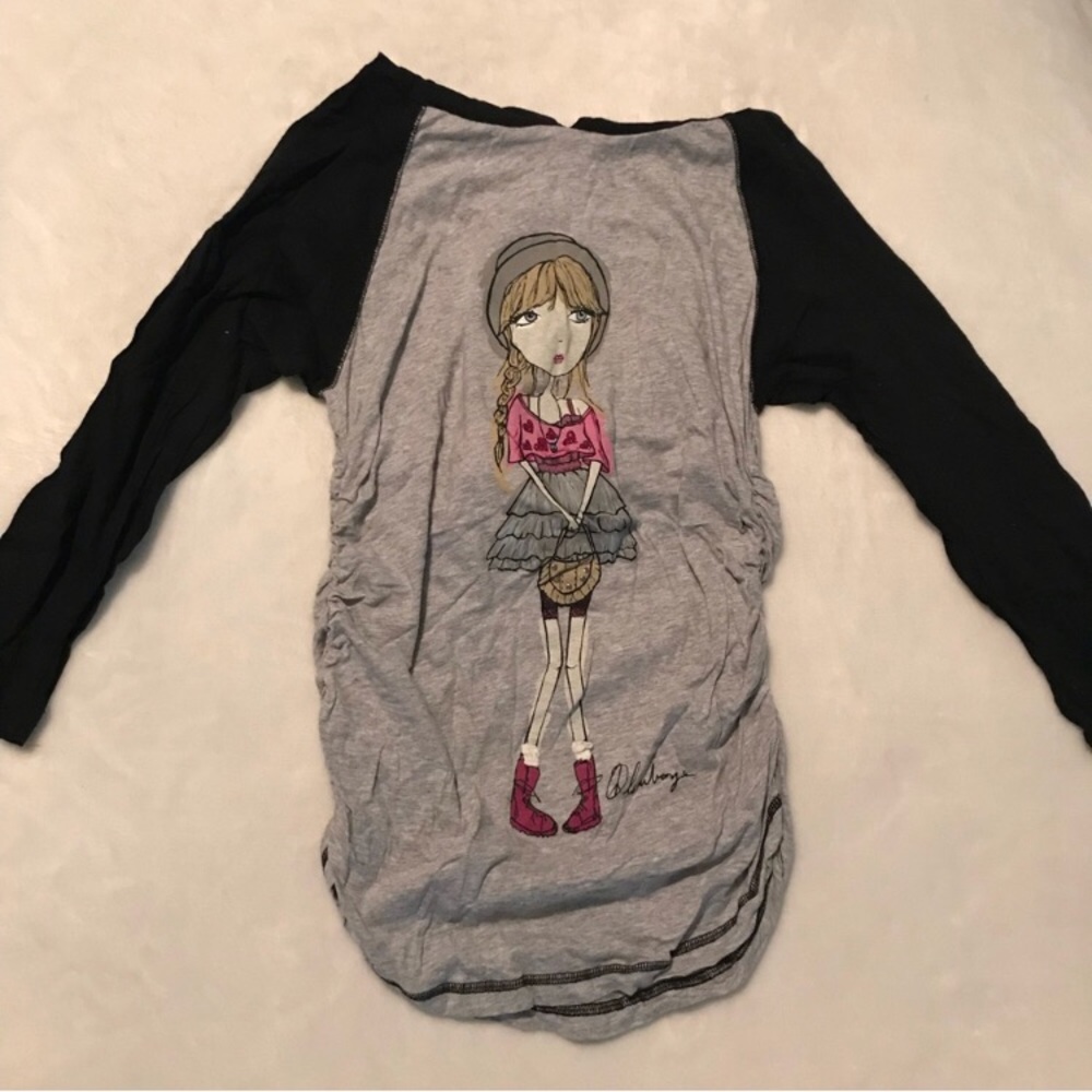 Girls hooded long sleeve shirt